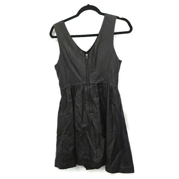 L'Amour Nanette Lepore Vegan Leather Skater Dress - Picture 4 of 8